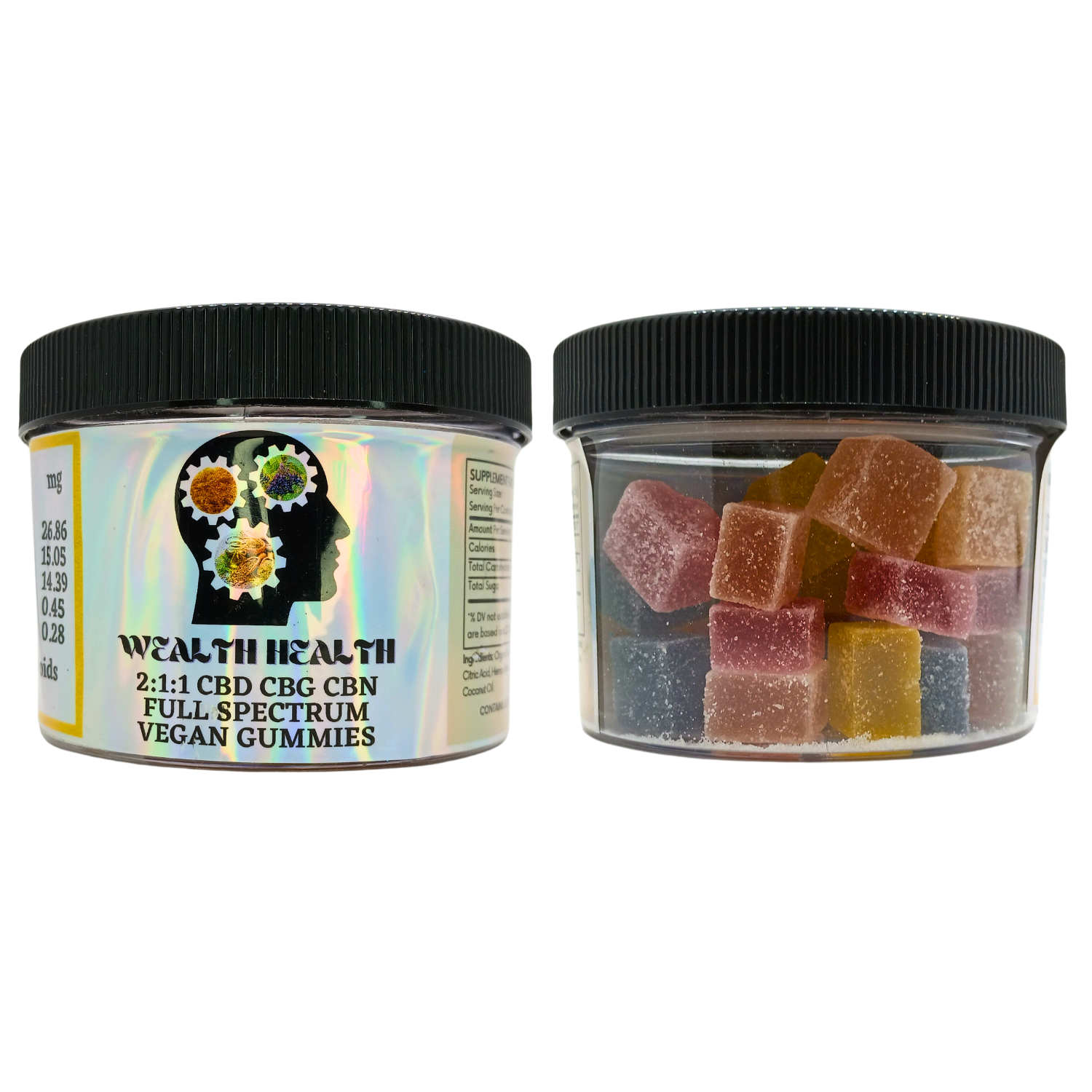 Photograph of product: WEALTH HEALTH 2:1:1 CBD:CBG:CBN 1500MG VEGAN GUMMIES REC
