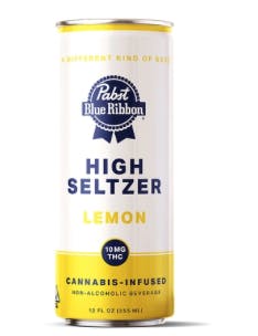 Photograph of product: LEMON PBR Infused High Seltzer 10mg Single Can - 