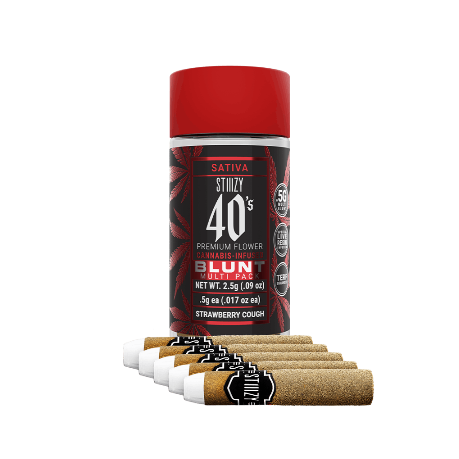 Photograph of product: STIIIZY 40's Strawberry Cough (S) Infused Blunts 5pk