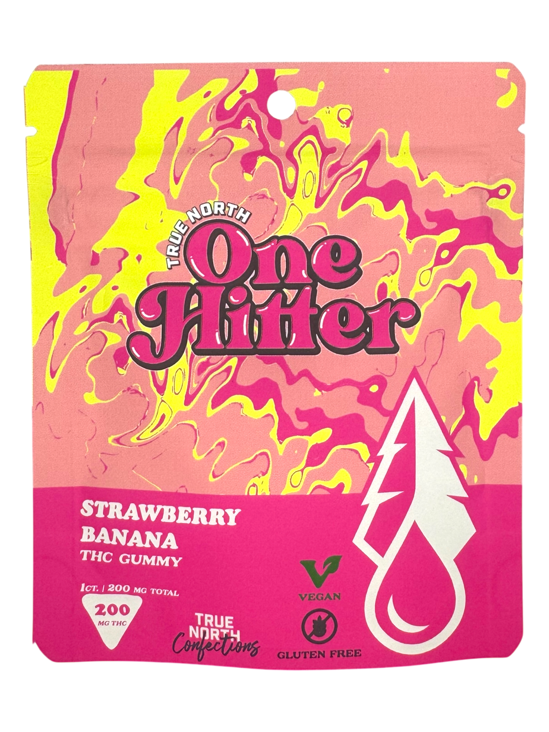 Photograph of product: 200mg Strawberry Banana One Hitter Gummy