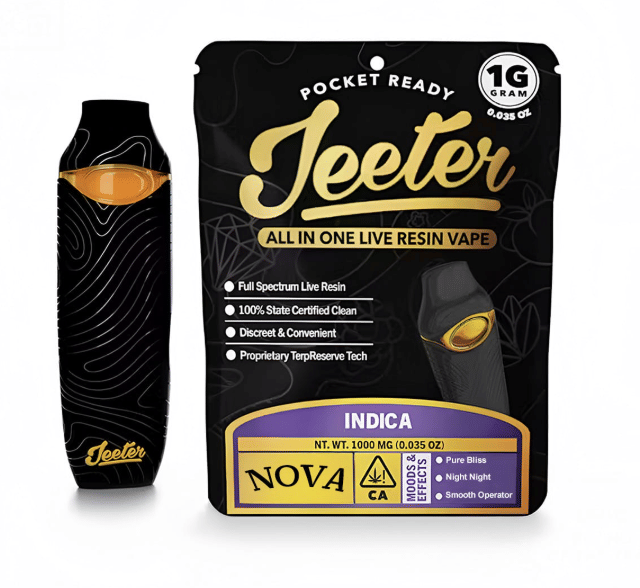 Photograph of product: Jeeter: Indigo All-In-One Live Resin Disposable - 1g - 