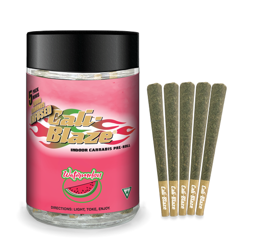 Photograph of product: Cali-Blaze - Watermelon Infused Pre-Rolls 5pk 3.5g