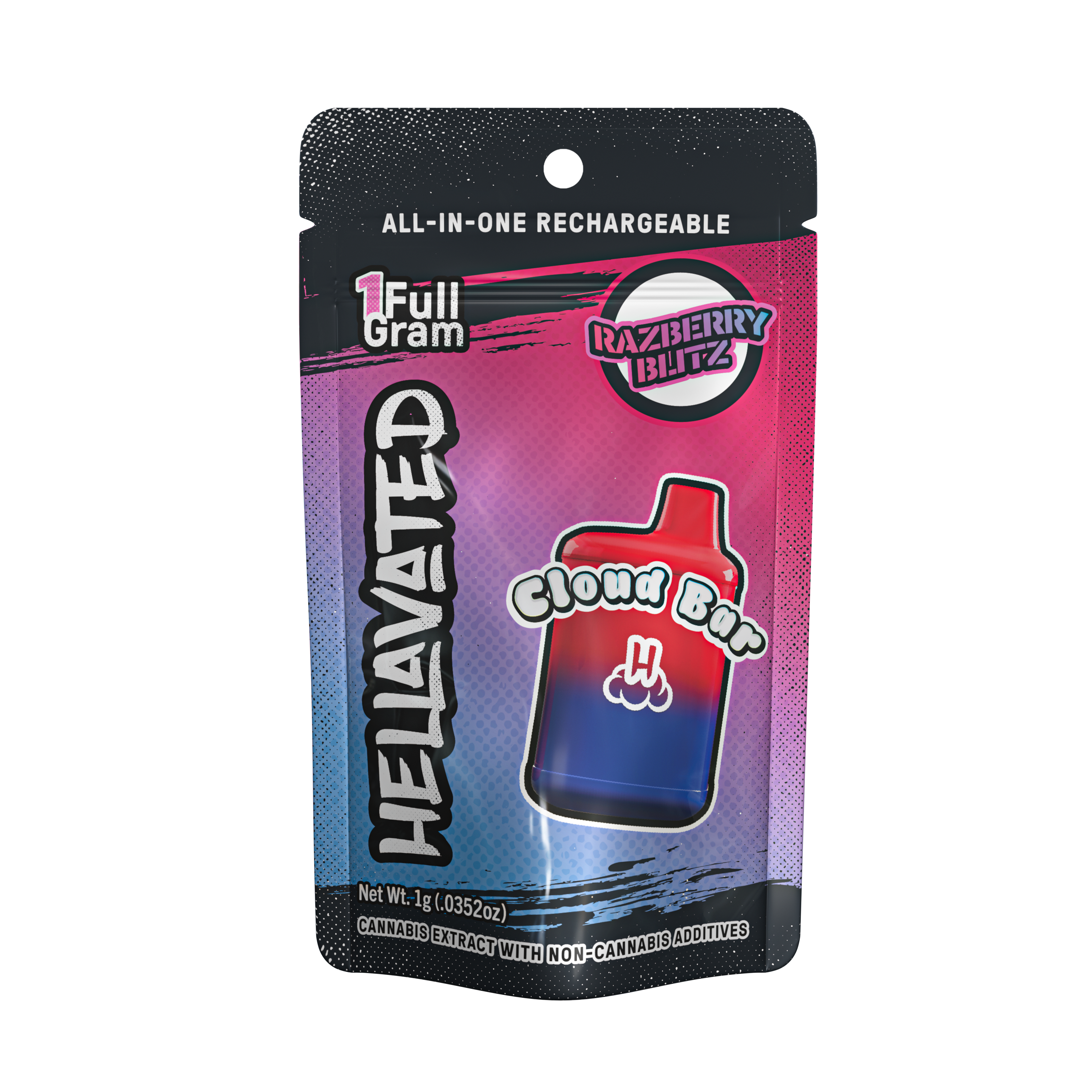 Photograph of product: Razberry Blitz | Distillate | Cloud Bar | 1g