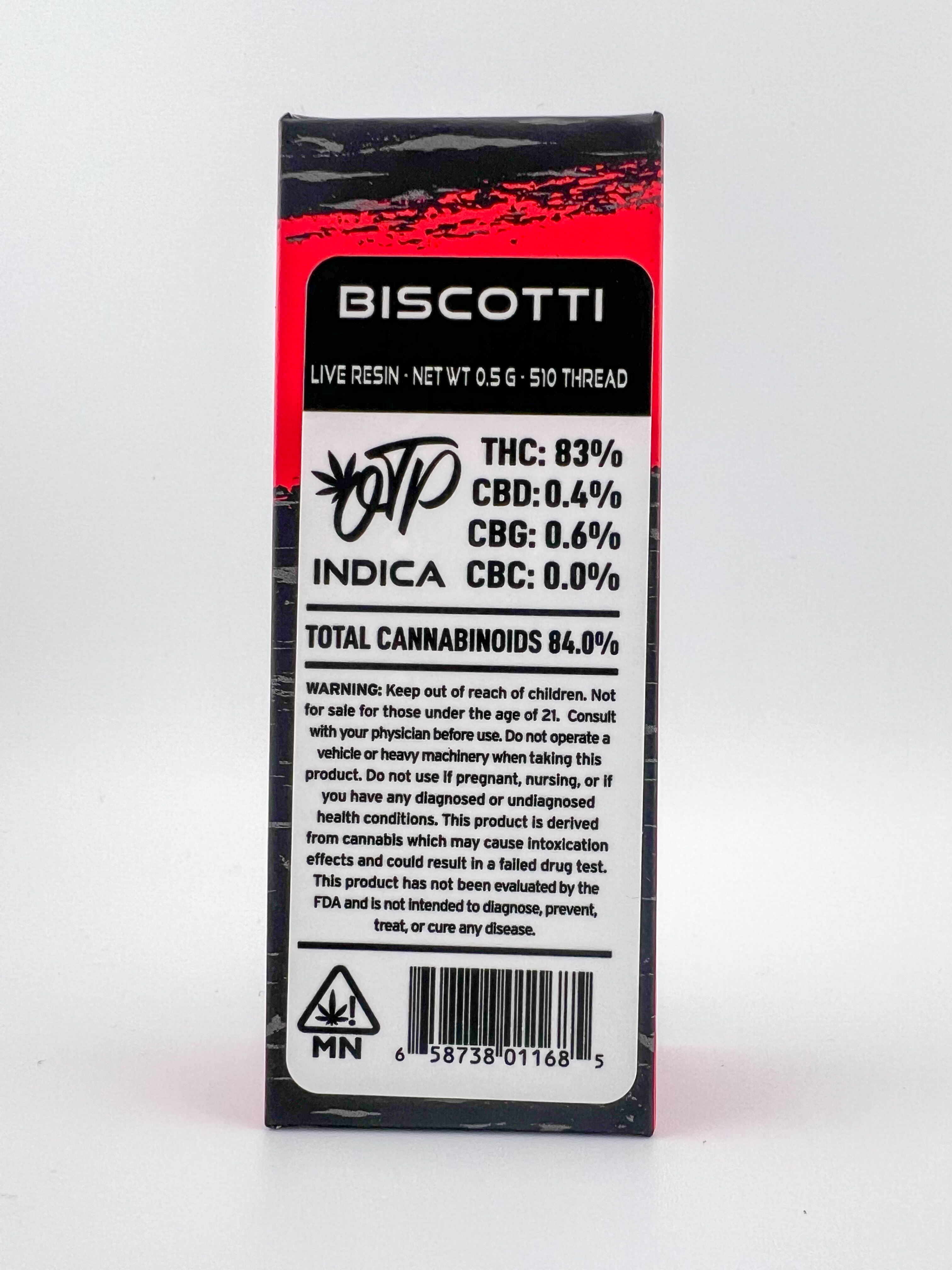 Photograph of product: Off The Path - Biscotti - Oui'd - Live Resin 510 Threaded Cartridge