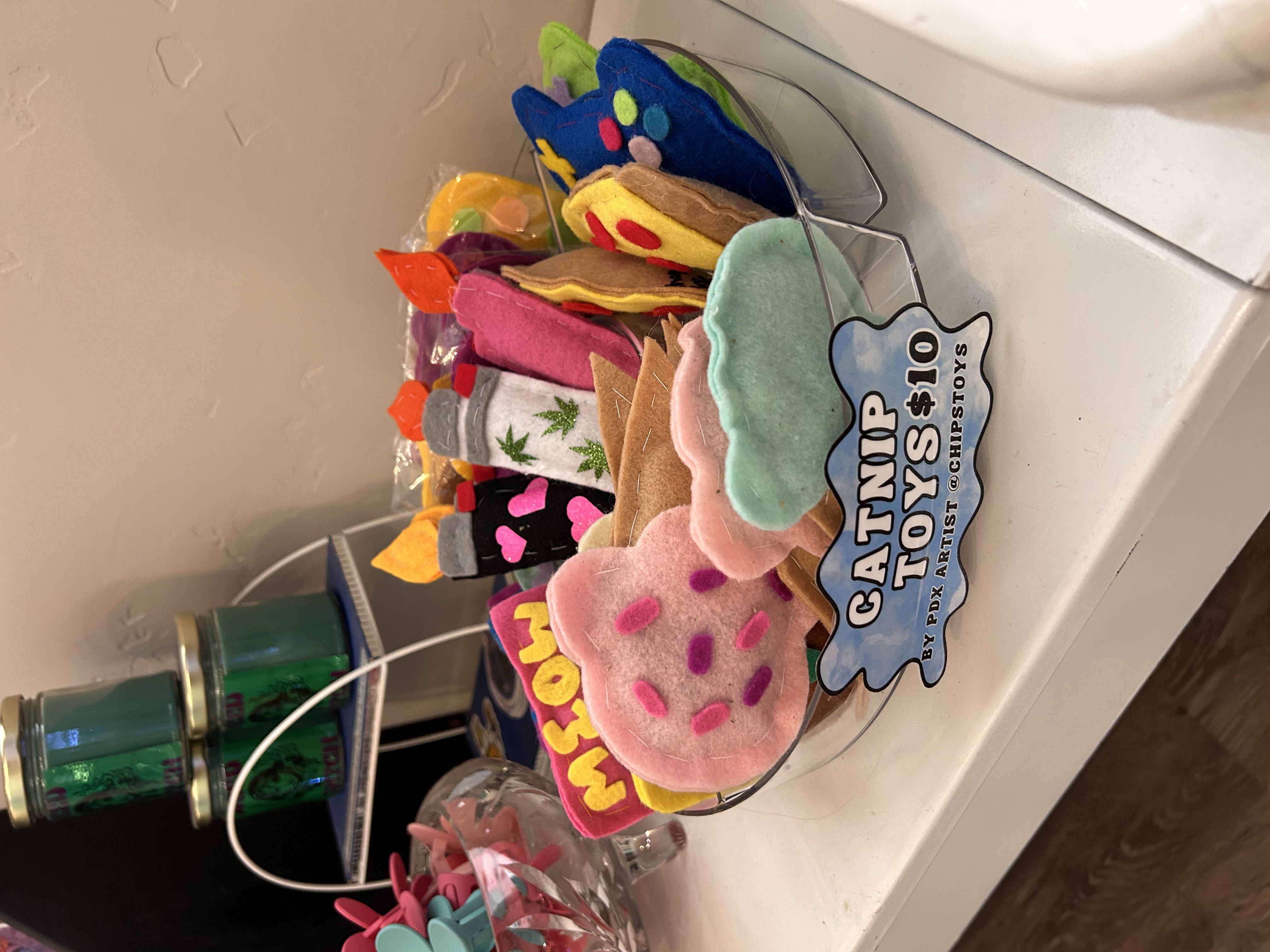 Photograph of product: Handmade Catnip Felt Toys