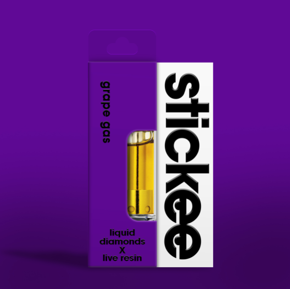 Photograph of product: Grape Gas | 510 Thread | Live Resin x Liquid Diamonds | Stickee