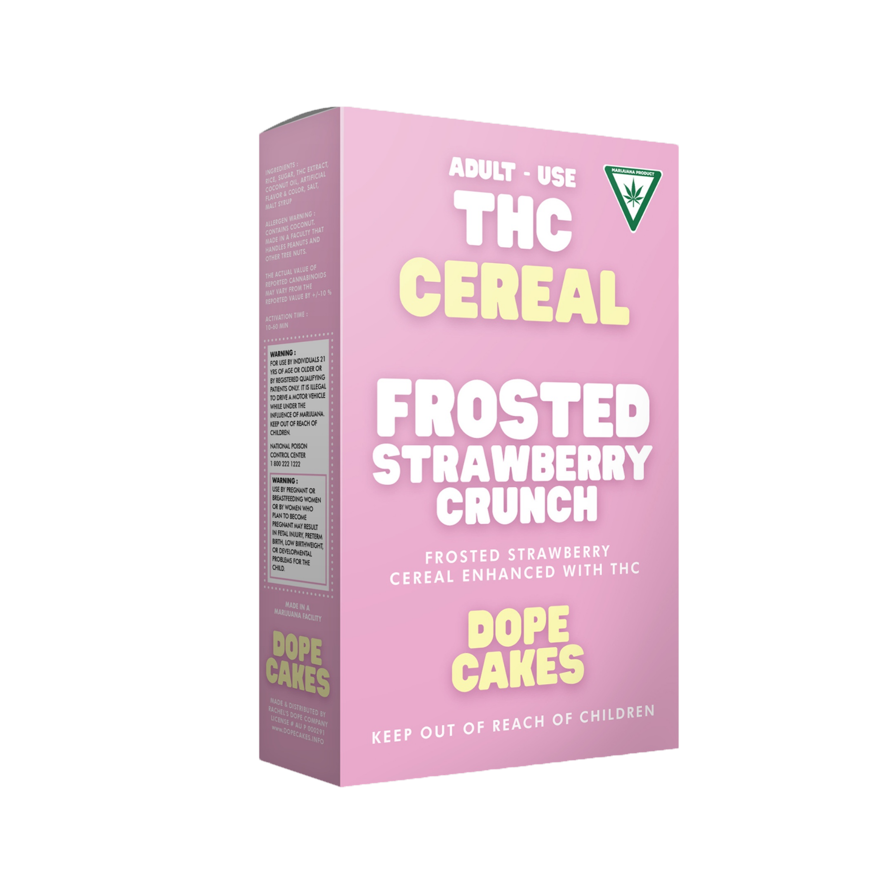 Photograph of product: Dope Cakes - Frosted Strawberry Krispie Cereal 120mg | 3/$25