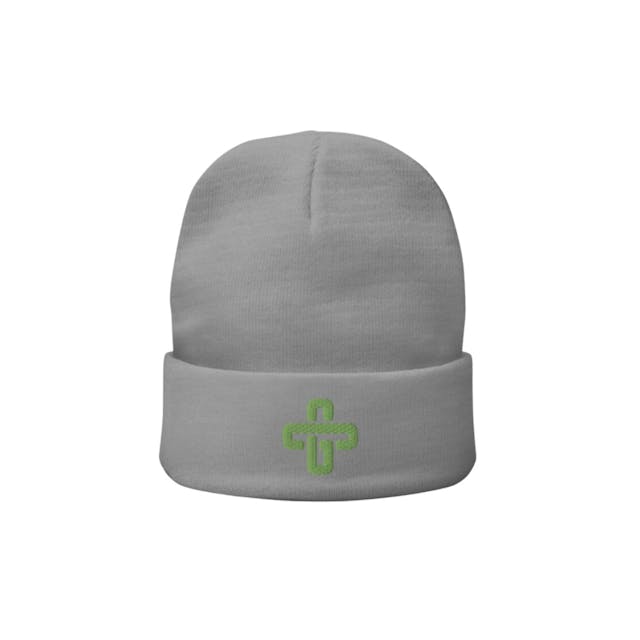 Photograph of product: Embroidered Beanie - Gray - 