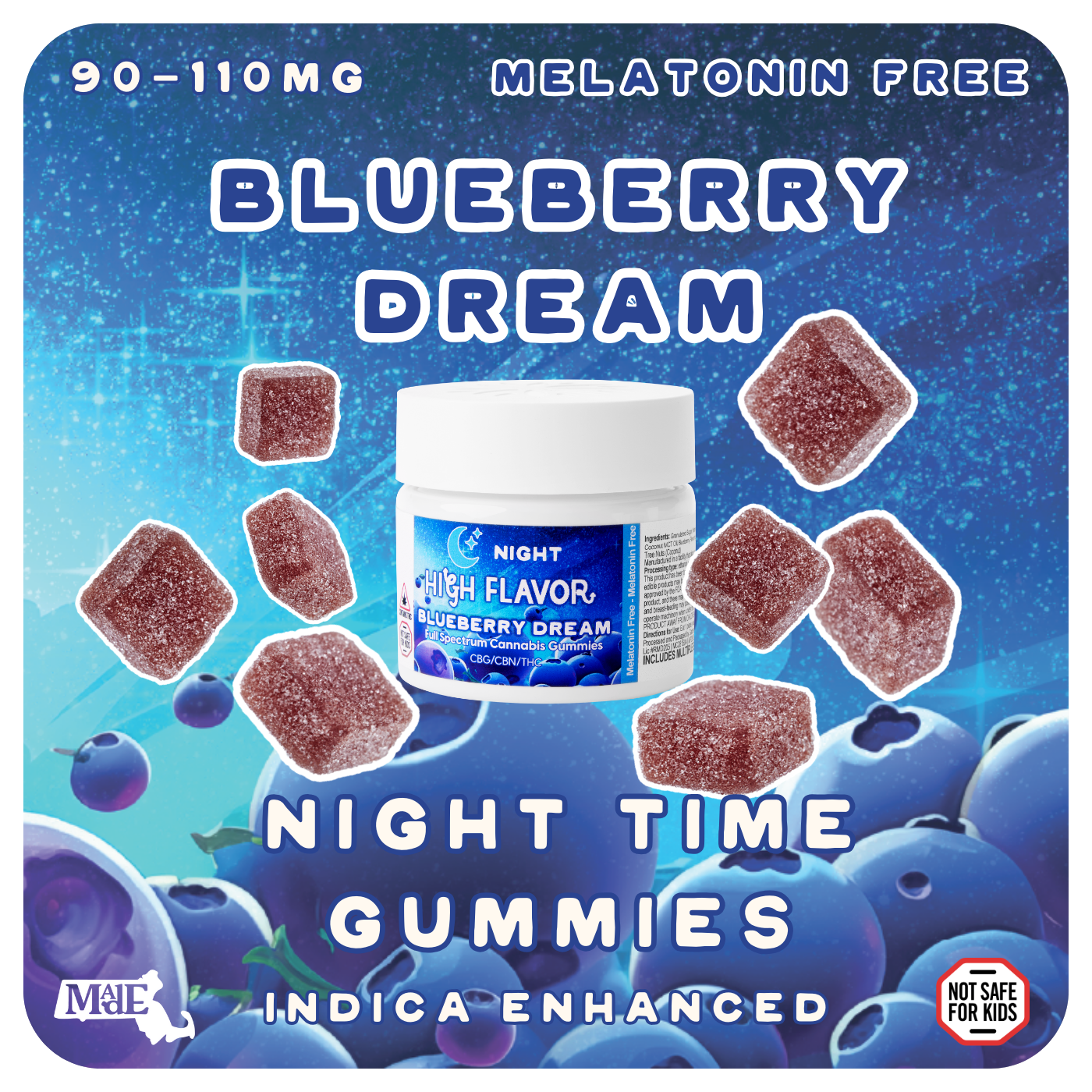 Photograph of product: Blueberry Dream Gummies | High Flavor |