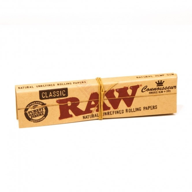 Photograph of product: RAW | Connoisseur Kingsize Slim Rolling Papers + Tips