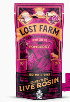 Photograph of product: Kush Mints Punch x Pomberry Live Rosin Chews 100mg - 