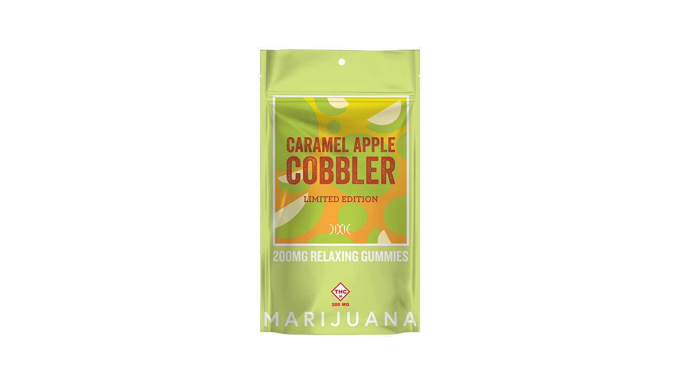 Photograph of product: DIXIE 200MG CARAMEL APPLE COBBLER GUMMIES