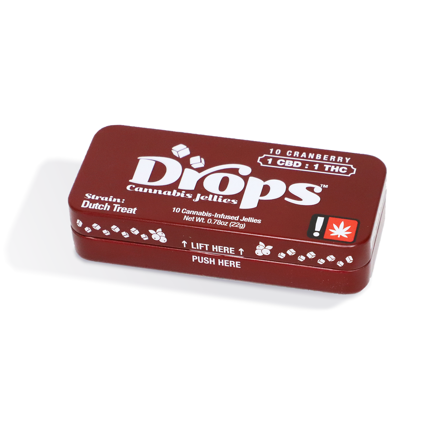 Photograph of product: Cranberry 1:1 Jellies 10-Pack | 50mg