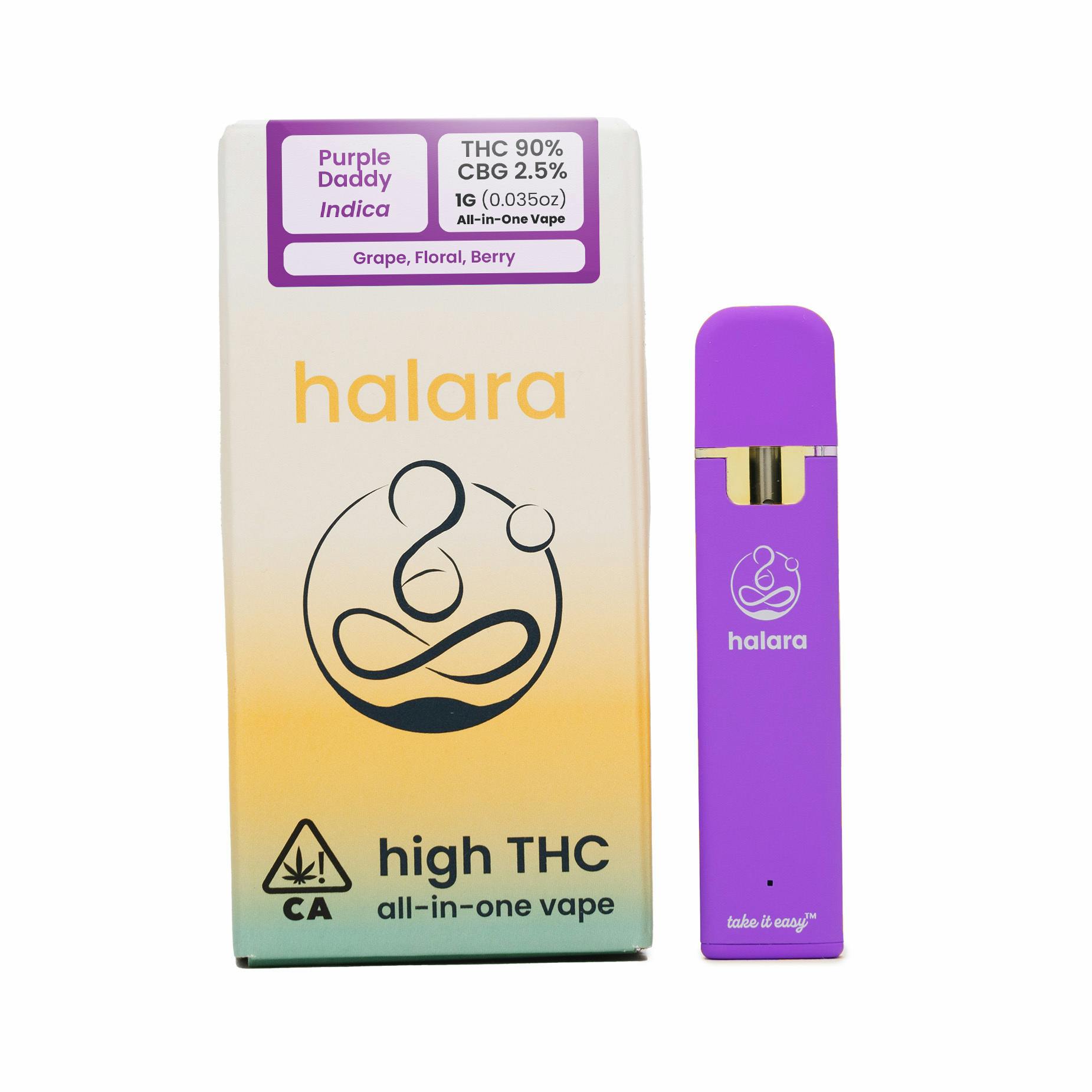 Photograph of Product: Halara High THC AIO 1g - Purple Daddy (I)