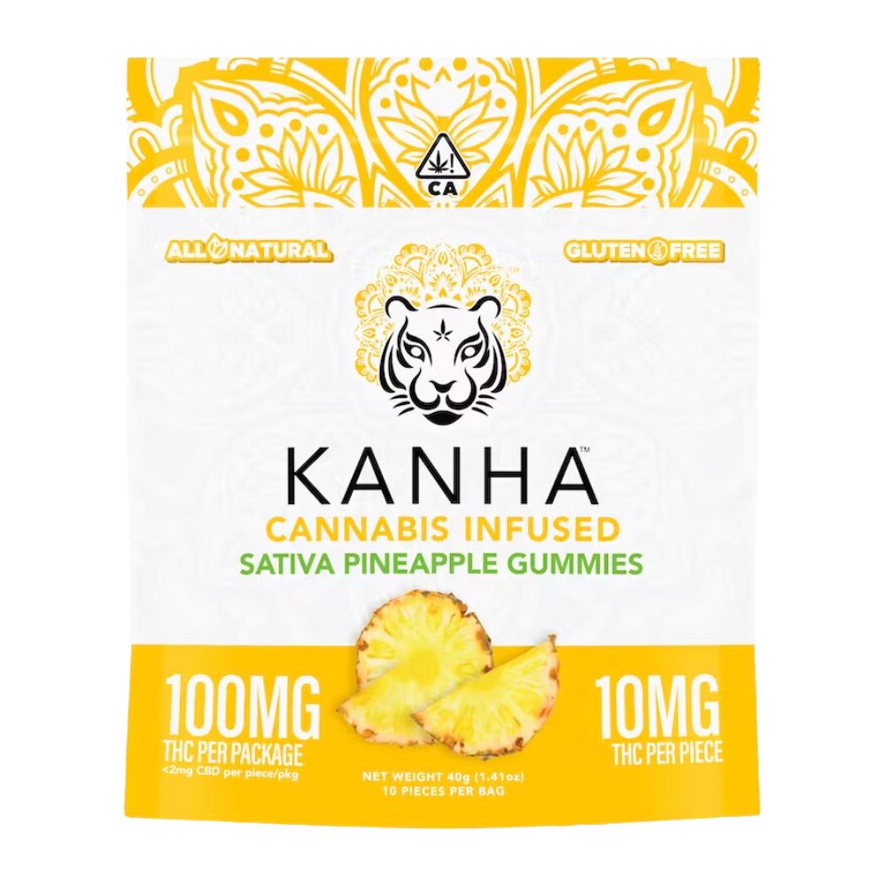 Photograph of product: SATIVA PINEAPPLE GUMMIES 100MG - KANHA