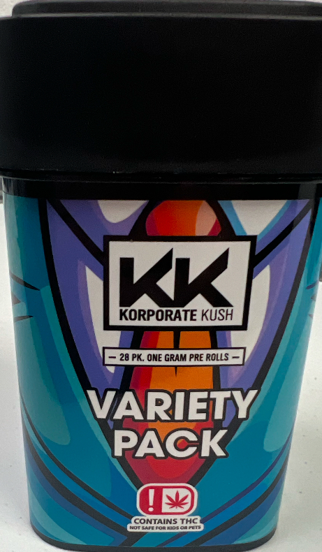 Photograph of product: Korporate Kush Variety Pre-roll Pack PC/WP/LTLT/LF