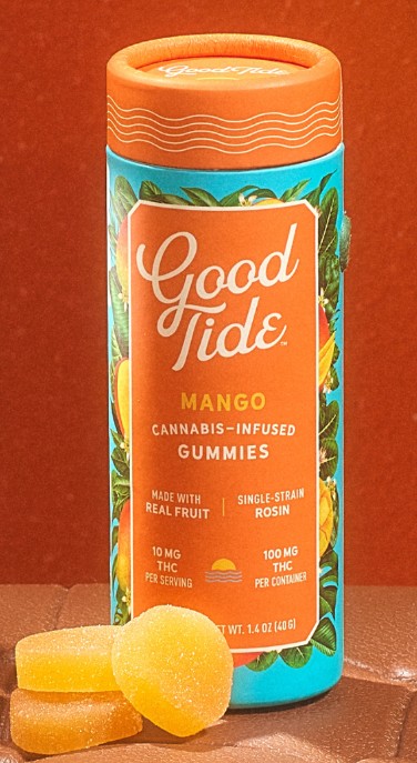 Photograph of product: Good Tide | Mango | 10pk | au chocolat Rosin Gummies | 100mg