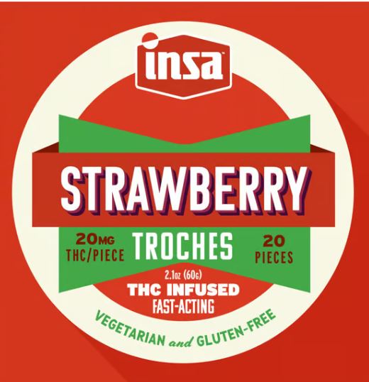 Photograph of product: 20ct/20mg RSO Troches (Strawberry)