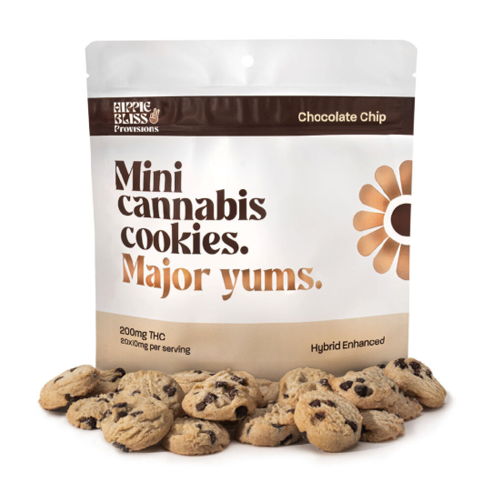 Photograph of product: Hippie Bliss 200mg Mini Cookies - Chocolate Chip