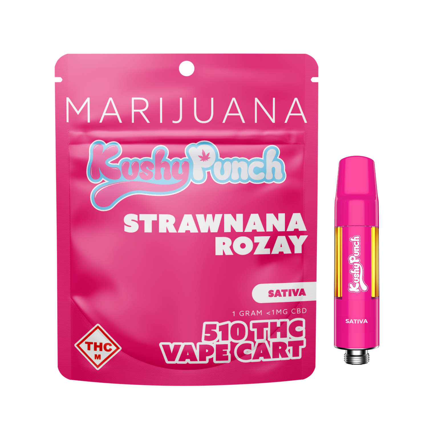 Photograph of product: KUSHY PUNCH - CART DISTILLATE - 1G - STRAWNANA ROZAY - Oui'd