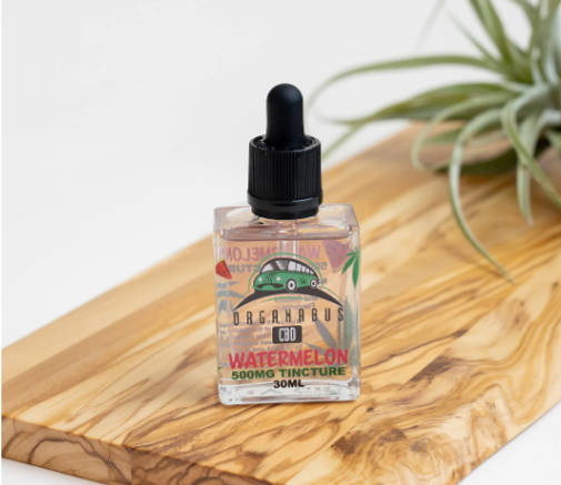 Photograph of product: - 500mg CBD Isolate Tincture - Watermelon - Organabus - $35