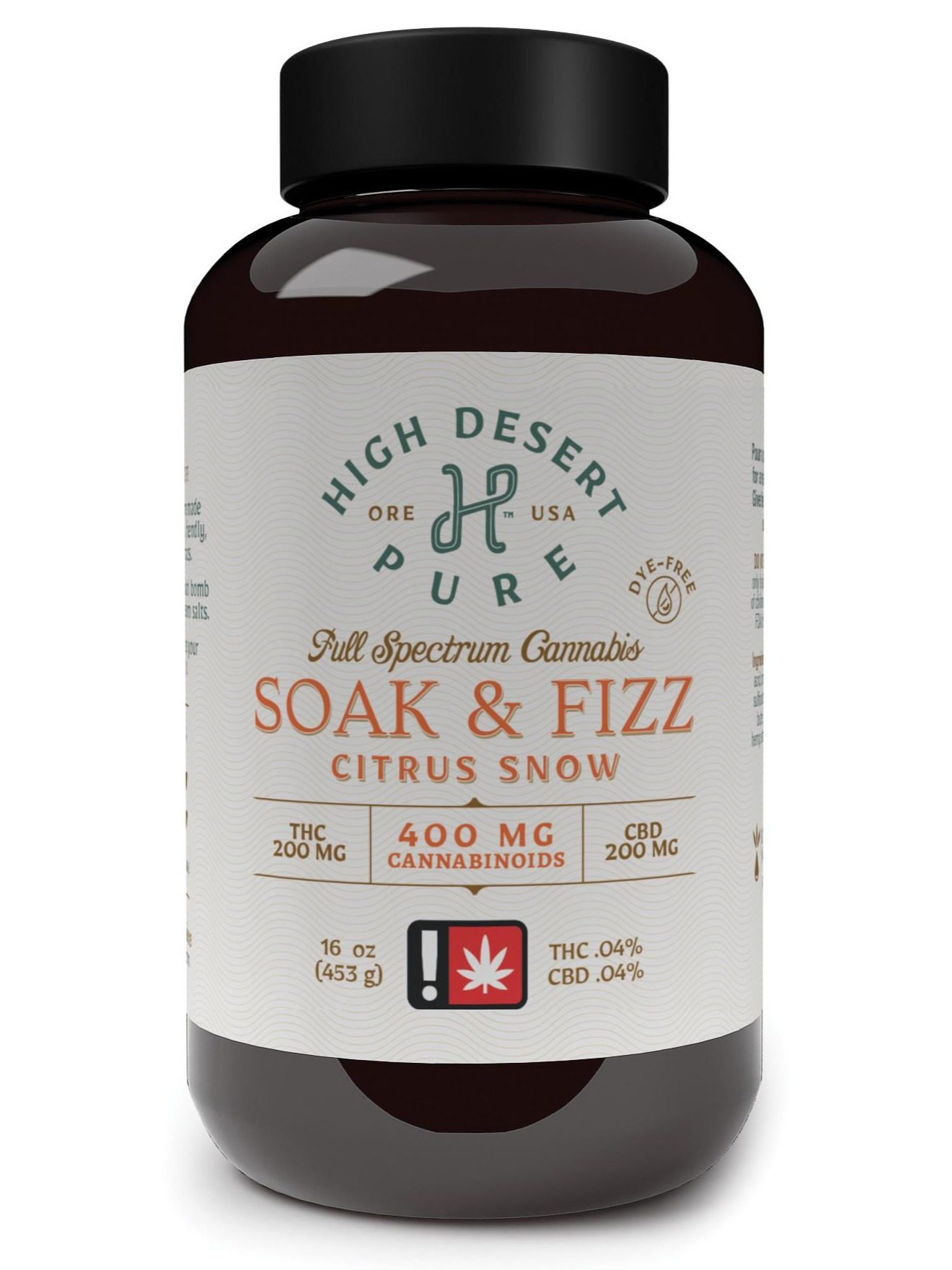 Photograph of product: High Desert Pure: Soak & Fizz Bath Salts 1:1 - Citrus Snow