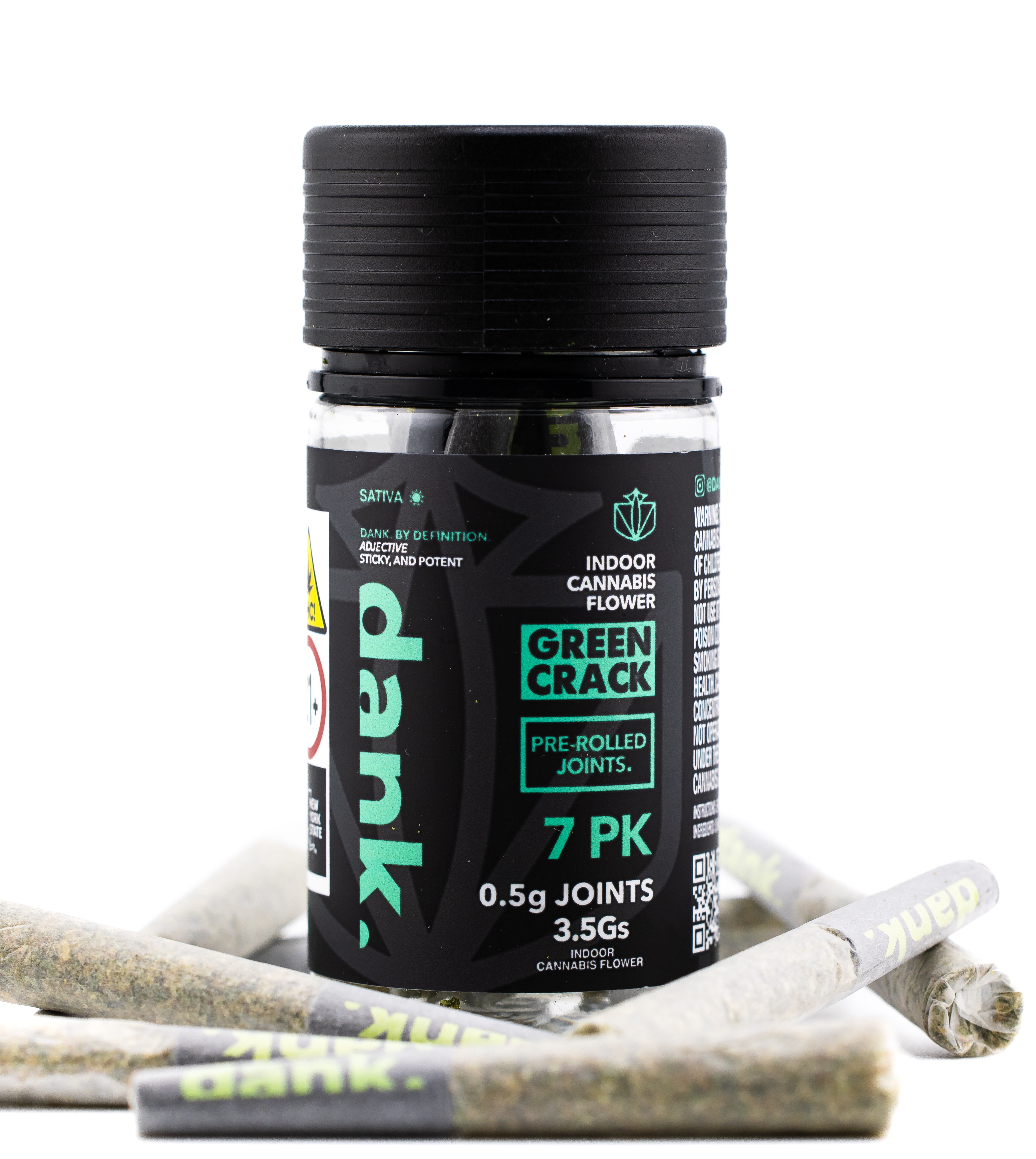 Photograph of product: Dank | Green Crack 7pk Prerolls - 3.5g