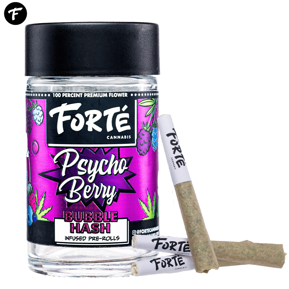 Photograph of product: Psycho Berry 5 Pack (2.5g Total) Bubble au chocolat Infused Pre-rolls