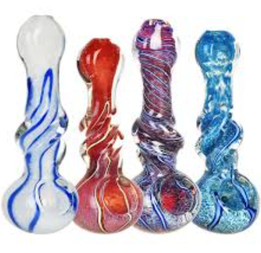 Photograph of product: Swirled and Fritted Spoon Pipe - 3.5" (TAX INCLUDED)