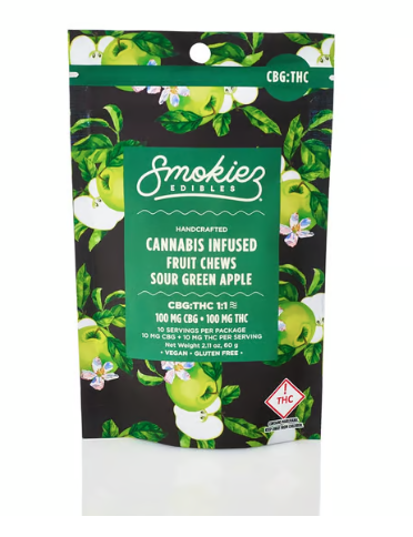 Photograph of Product: Sour Green Apple | 1:1 CBG:THC | 10 x 10mg