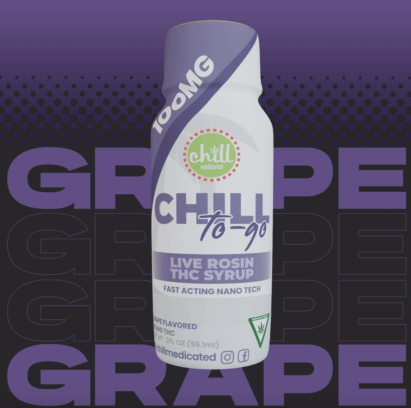 Photograph of product: Chill Medicated: Grape Live Rosin Syrup 100MG