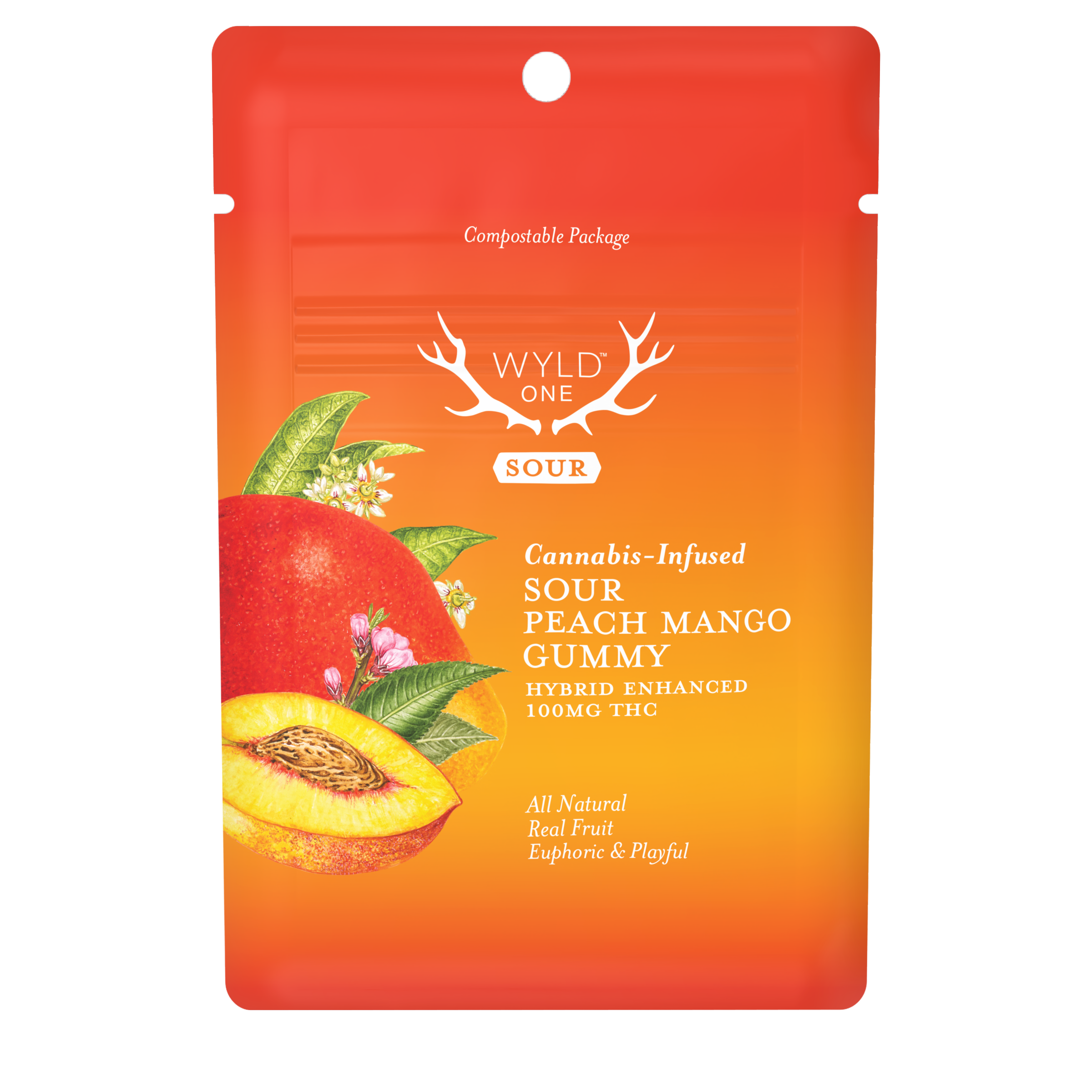 Photograph of product: WYLD One Gummies 100mg - Sour Peach Mango (H)