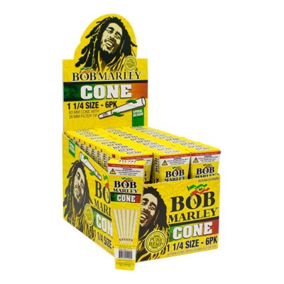 Photograph of product: Bob Marley Pre-Rolled Hemp Cones | 1 1/4 | 6pc