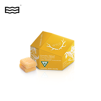 Photograph of product: 50mg Gummies | Peach 2:1 CBD:TH-oui