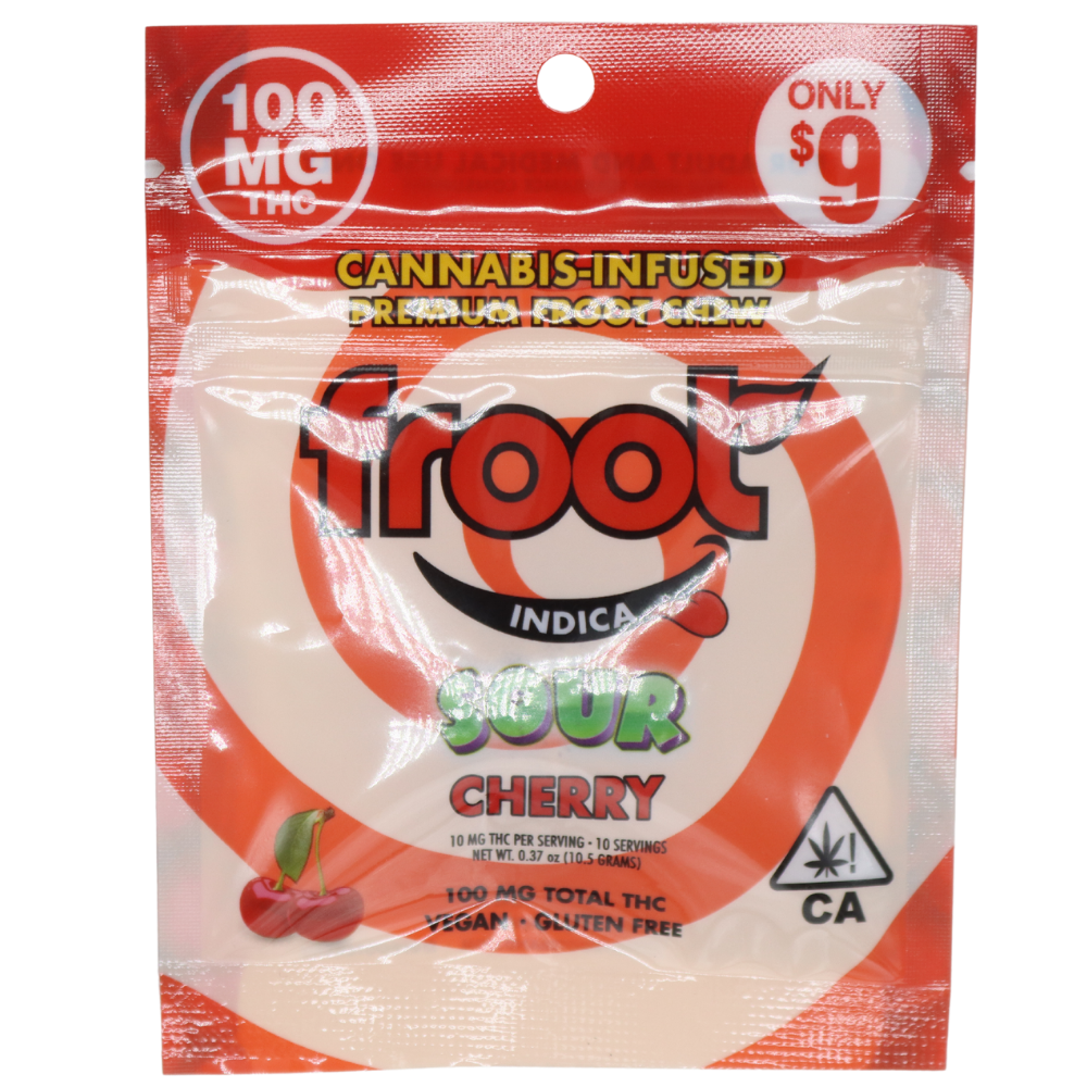 Photograph of product: Froot Gummy Single Cut-to-dose 100mg - Sour Cherry (I)