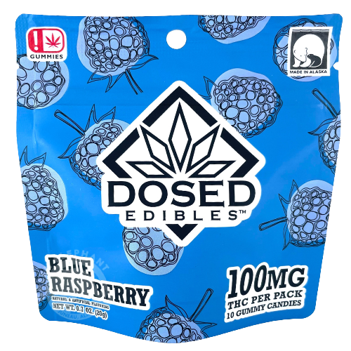 Photograph of product: Blue Raspberry Gummies 10-Pack 100mg