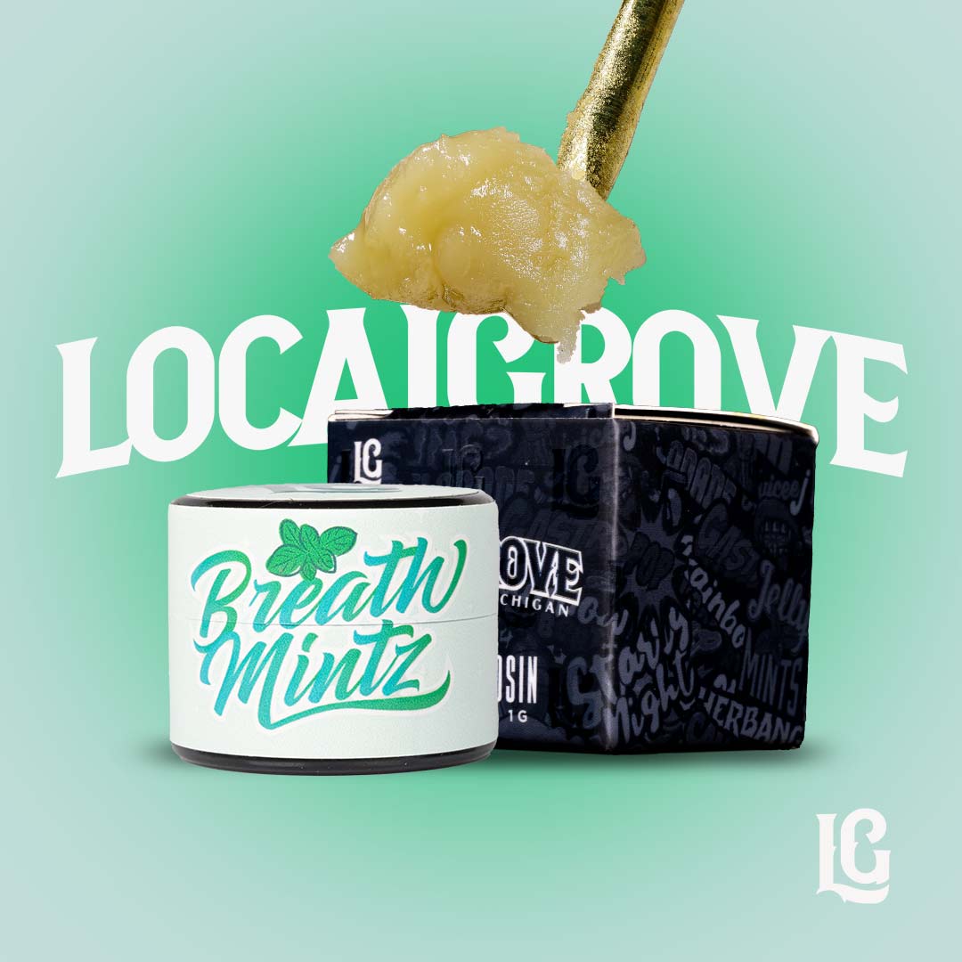 Photograph of product: Local Grove Live au chocolat Rosin Breath Mintz 1.0G
