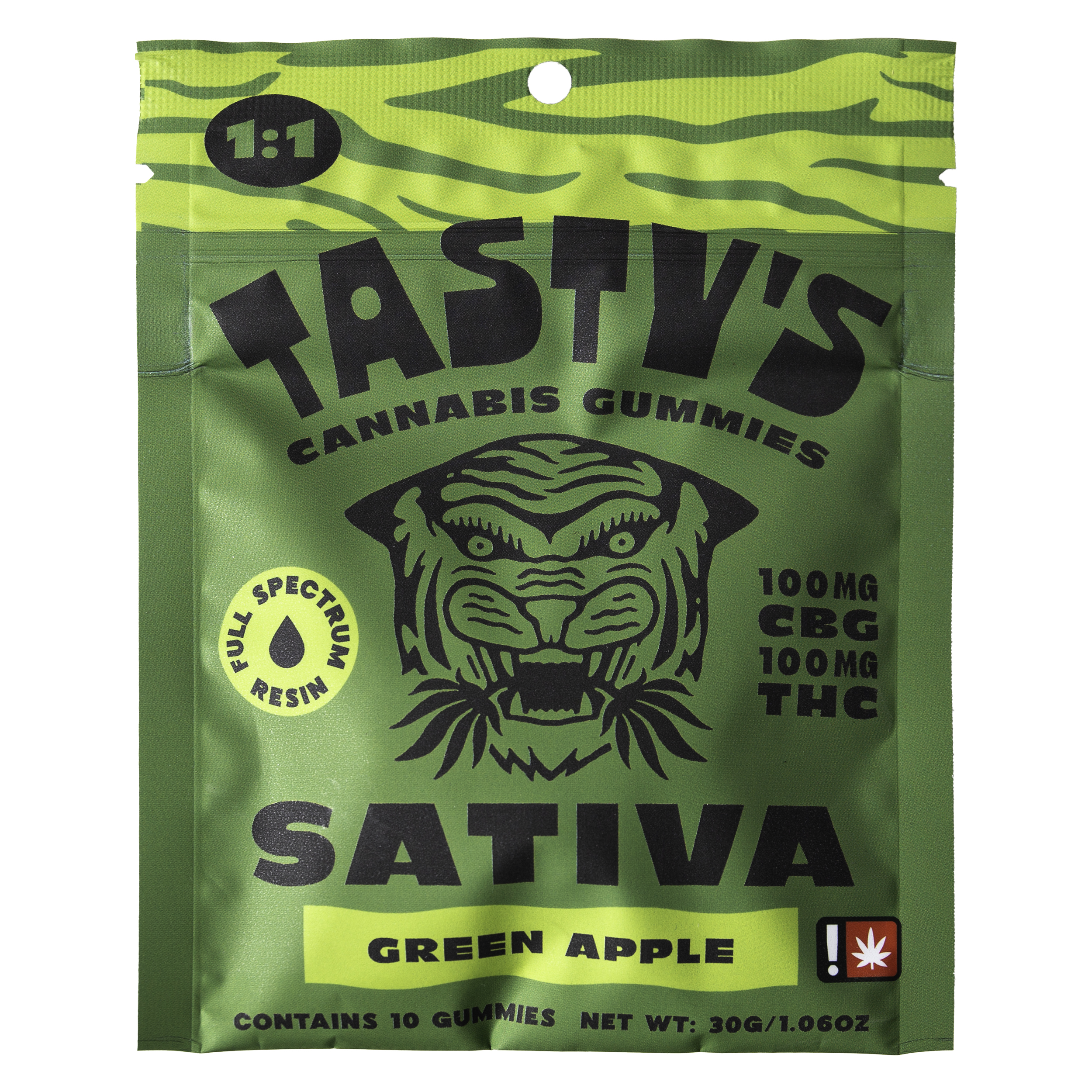 Photograph of product: Gummies - Oui'd - TH-oui:100mg CBG: 100mg - 10pk - Green Apple
