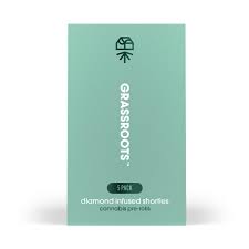 Photograph of product: Grassroots | Diamond-Infused Pre-Roll Pack | Mimosa Kush Mints | 5pk