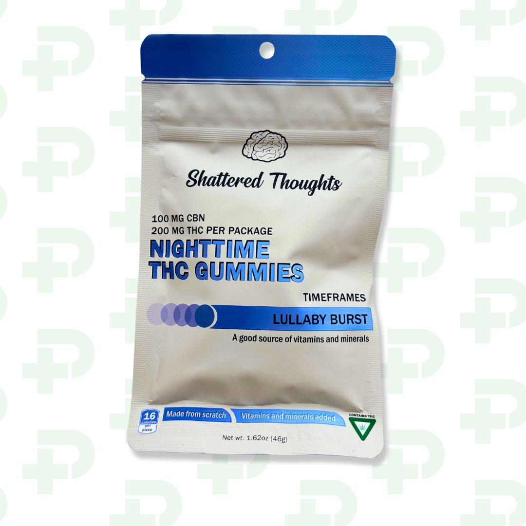 Photograph of product: Shattered Thoughts 200mg Sleep Gummies - Lullaby Burst