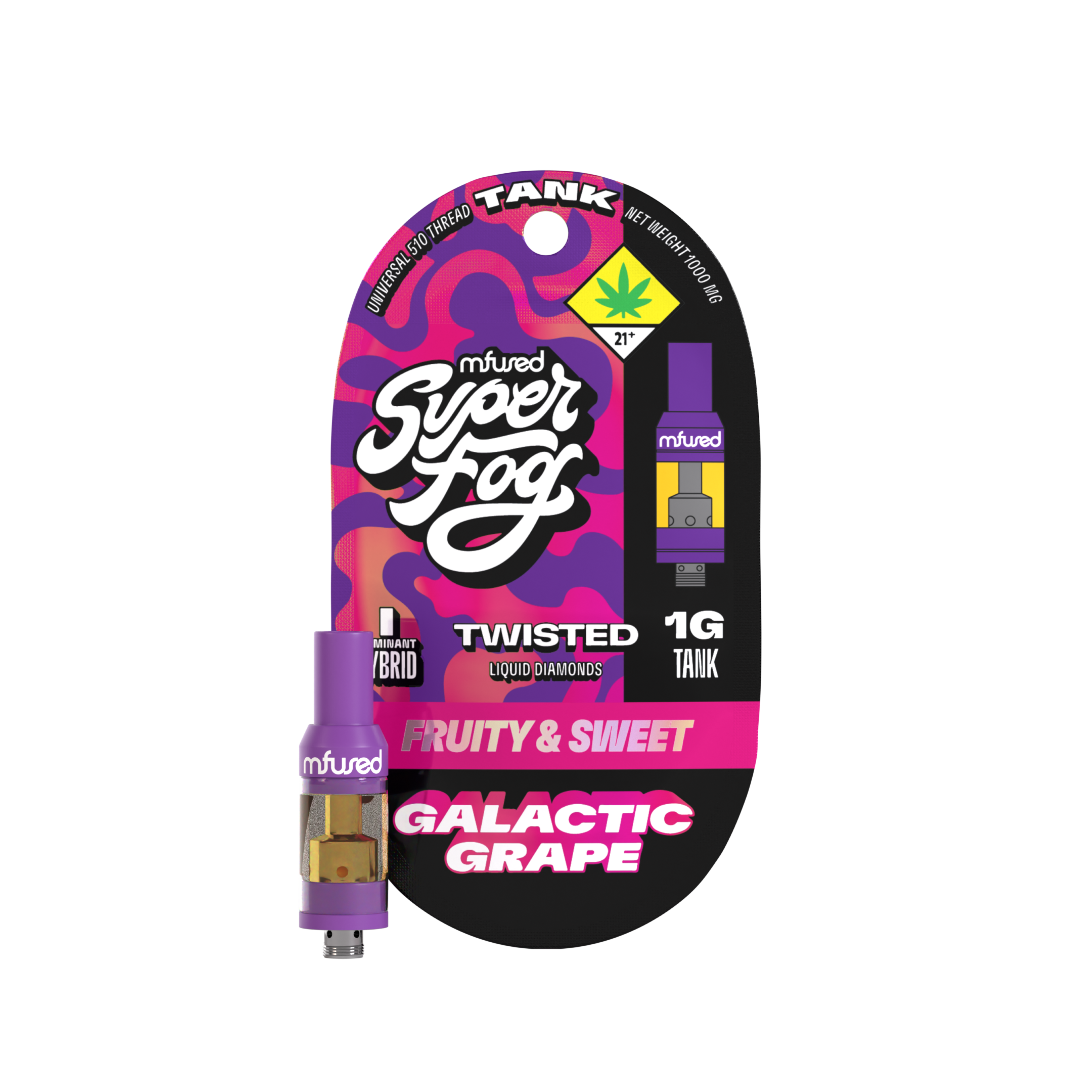 Photograph of product: TWISTED Liquid Diamonds 1g Tank - Galactic Grape (DOH)