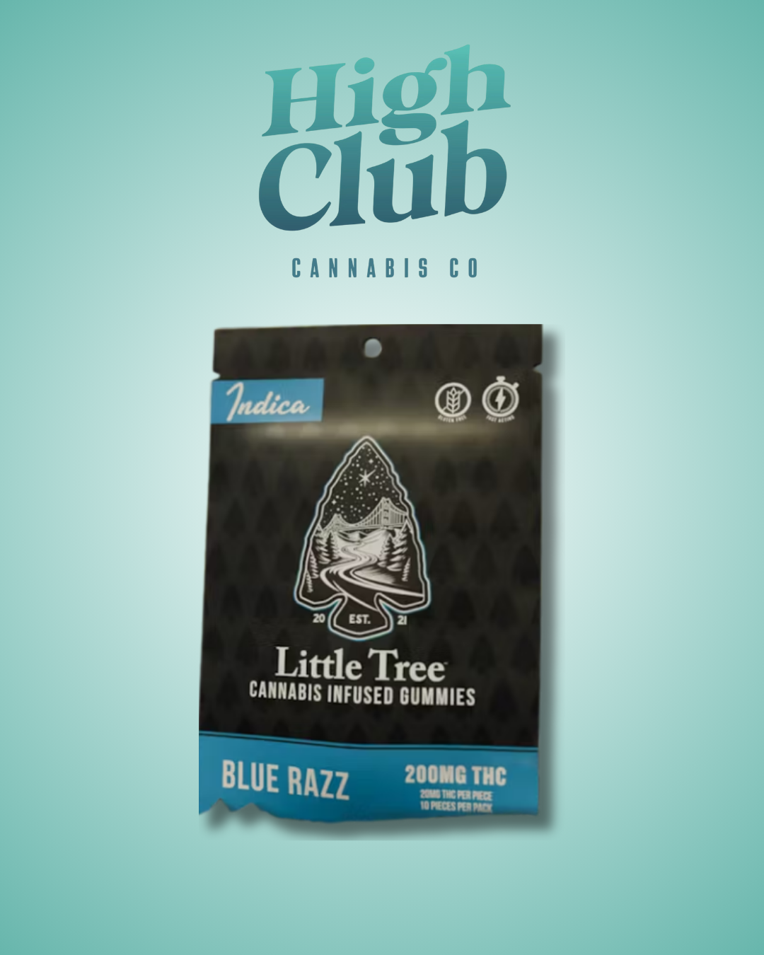 Photograph of product: Little Tree |  Blue Razz | 200MG Gummies