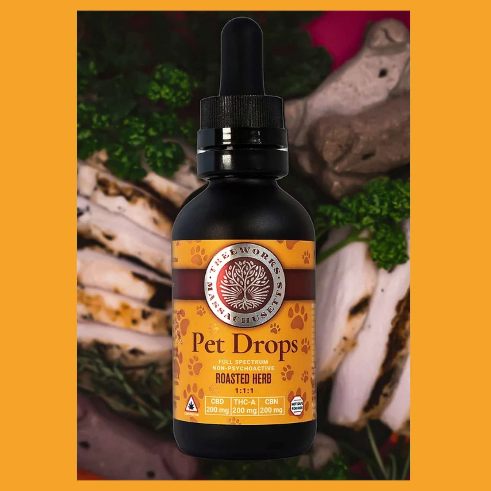 Photograph of product: Pet Drops 1:1:1 CBD:TH-ouiA:CBN (60mL) RSO Pet Tincture