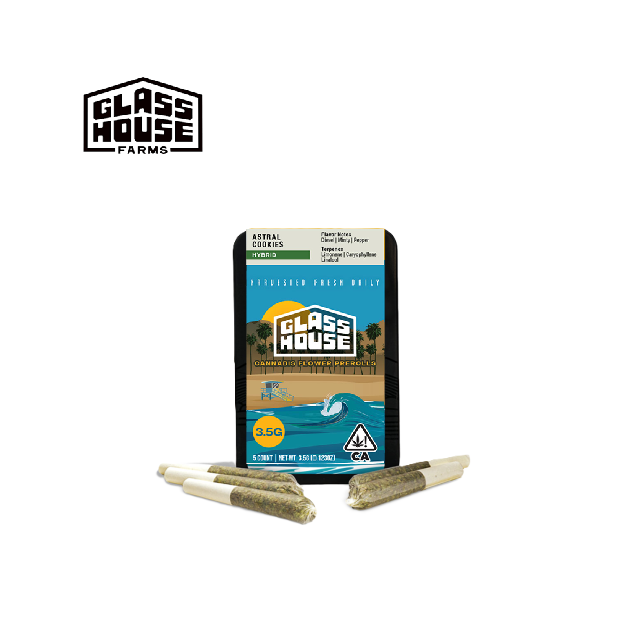 Photograph of product: ASTRAL COOKIES 3.5G 5 PACK PREROLLS