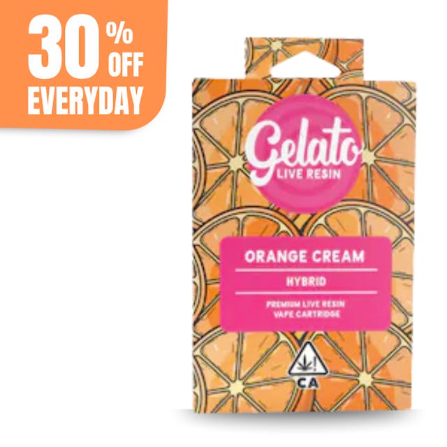 Photograph of product: Gelato Live Resin Enhanced | 1g - Orange Cream - Cartridge - Hybrid - 