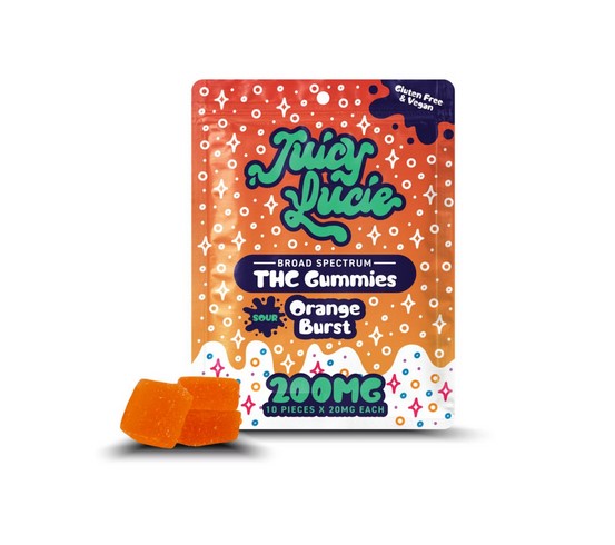 Photograph of product: Juicy Lucie - Orange Burst - 200mg (20mg 10pk)