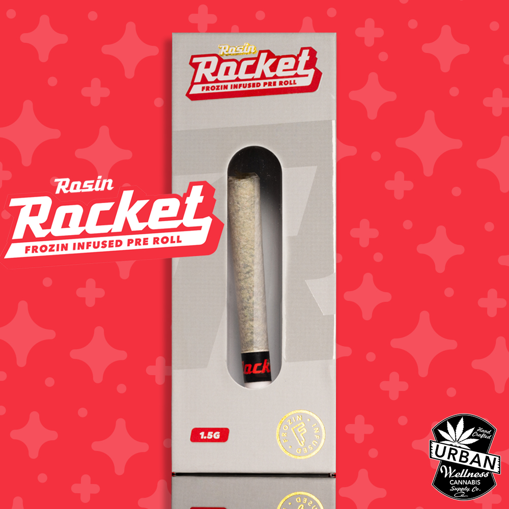 Photograph of product: Rosin Rocket - Papaya Power - Frozin Infused Preroll