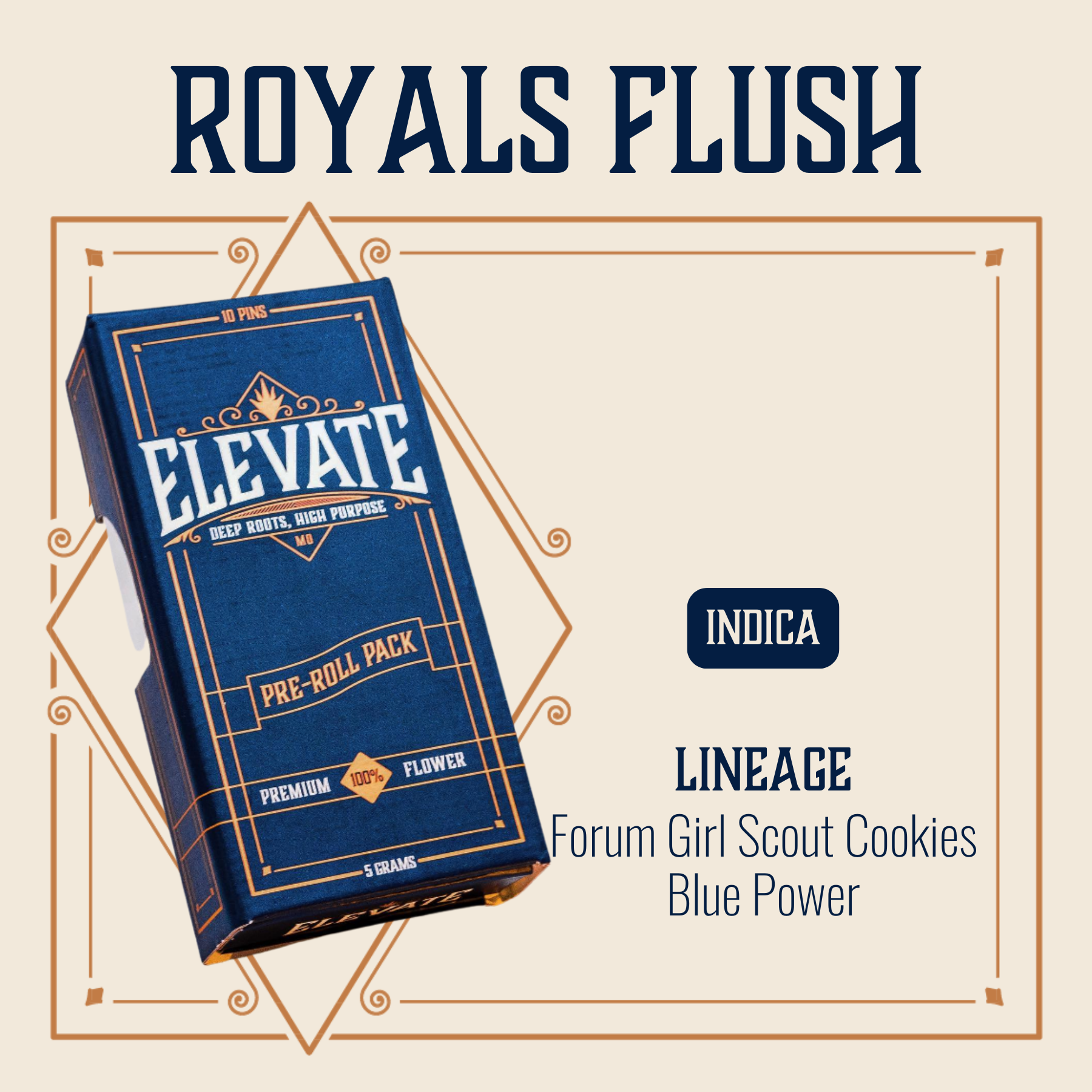 Photograph of product: Royals Flush Pins Pre-Roll | 10-pack