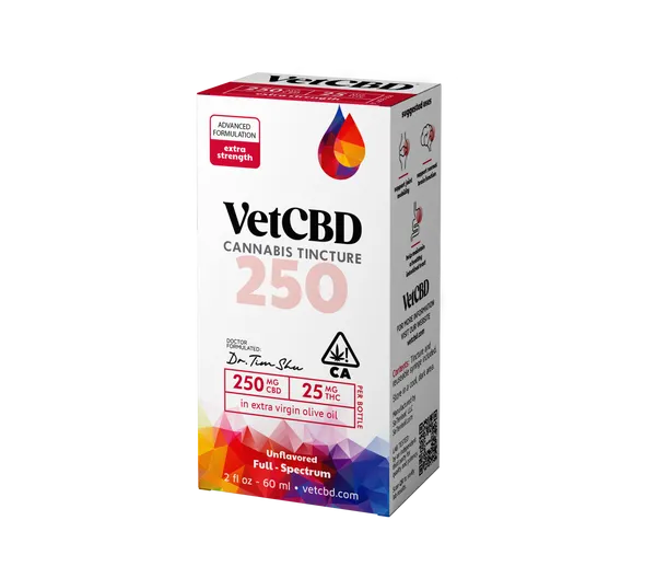 Photograph of product: VET CBD | 20:1 Regular Strength Tincture CBD 250mg/TH-oui 12.5mg 2oz