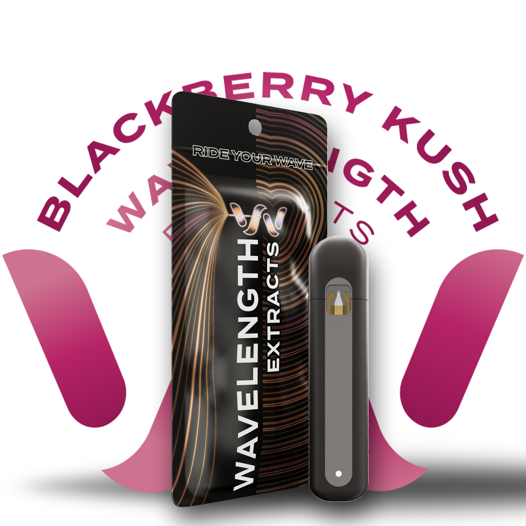 Photograph of product: WAVELENGTH - DISPOSABLE DISTILLATE - 1G - BLACKBERRY KUSH - Oui'd